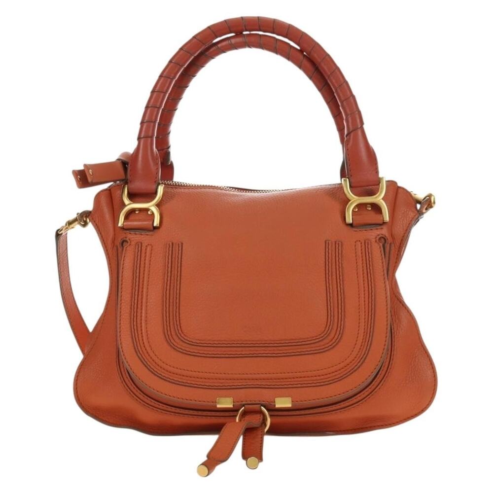 Chloe Leather Marcie Handbag Orange